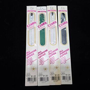 Coats Polyester 7-Inch All Purpose Zippers White Kerry Green Slate